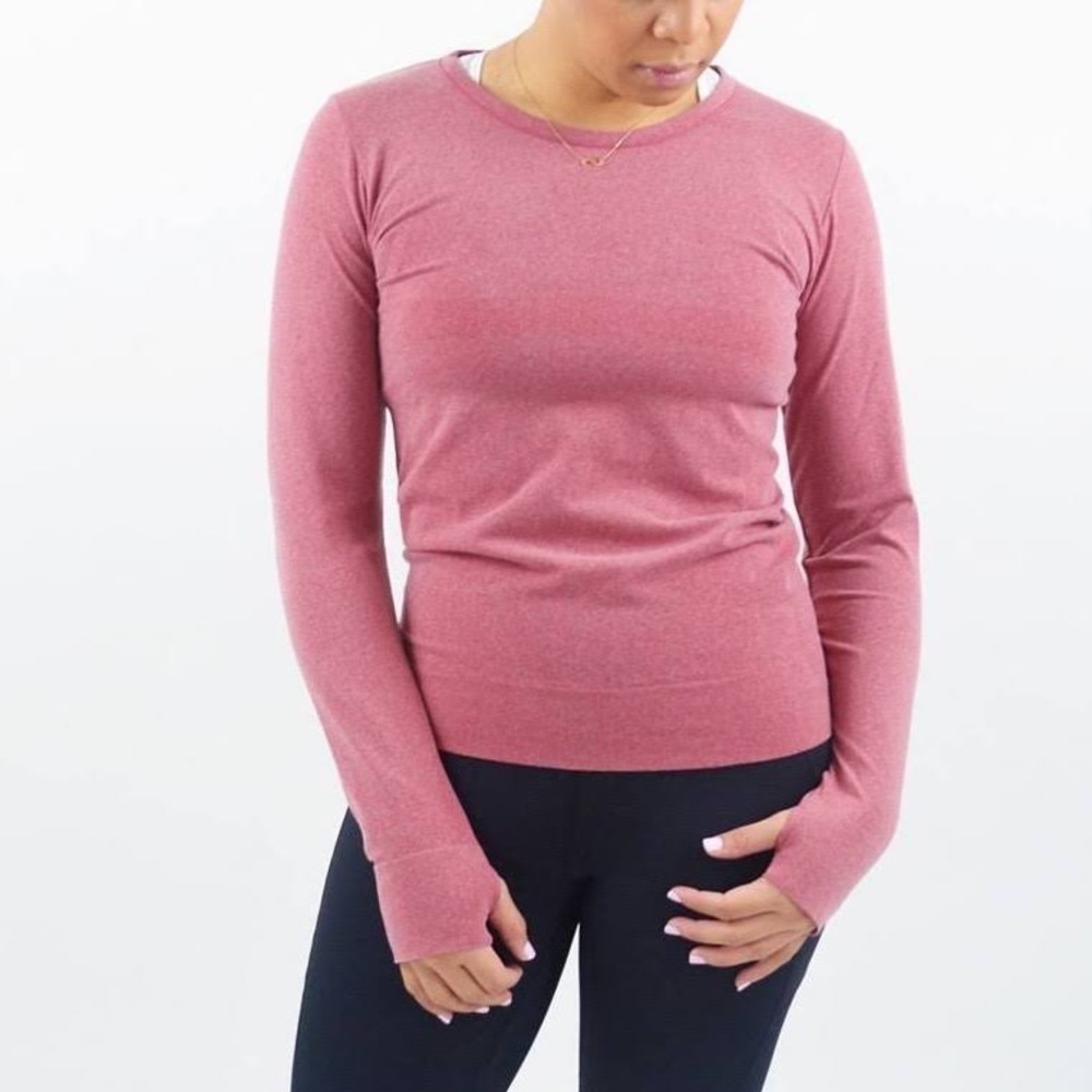 ZYIA Active Red Heather Performance Longsleeve Tee